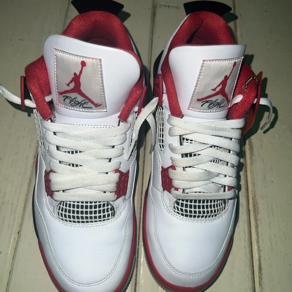 Jordan Men's White and Red Flight Sneakers